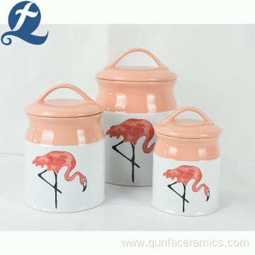 Fashion popular trend cute printed ceramic storage tank